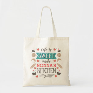 Bolsa Tote A vida é a cozinha de Nonna interno doce