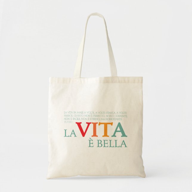 Bolsa Tote A vida é bela (Frente)