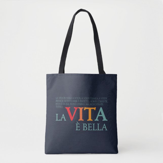 Bolsa Tote A vida é bela (Frente)