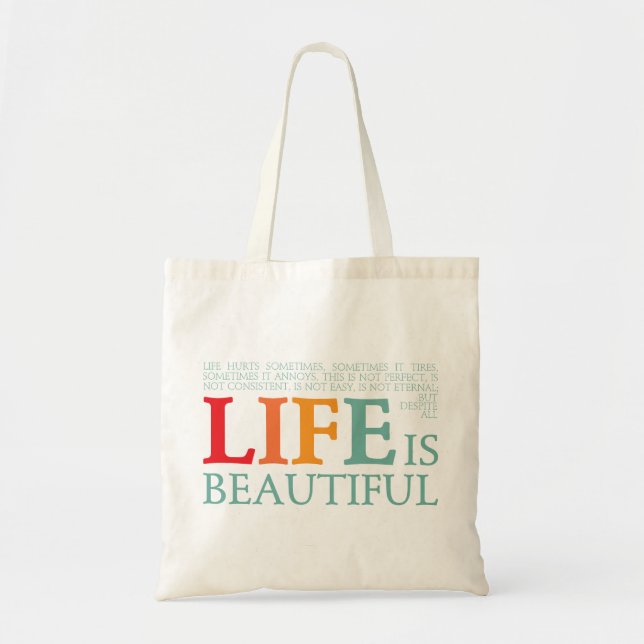 Bolsa Tote A vida é bela (Frente)