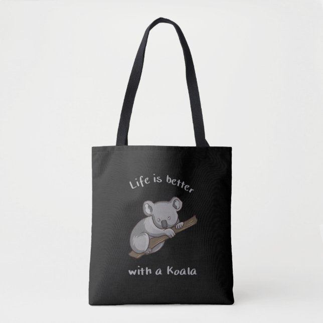 Bolsa Tote A Vida É Melhor Com Koala (Frente)