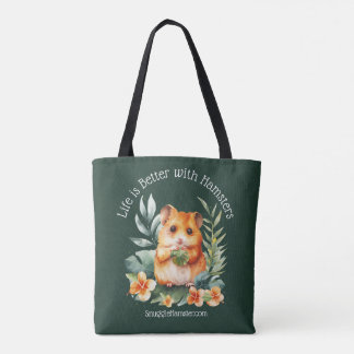 Bolsa Tote A vida é melhor com os Hamsters | TocarHamster