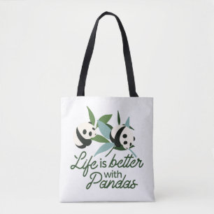 Bolsa Tote A vida é melhor com Panda