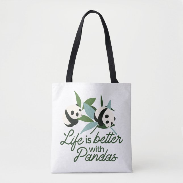 Bolsa Tote A vida é melhor com Panda (Frente)