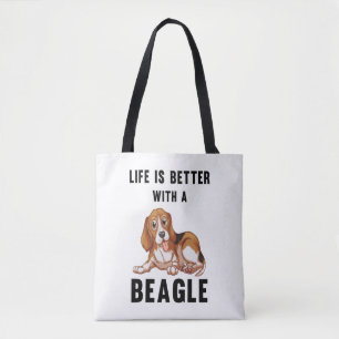 Bolsa Tote A vida é melhor com um beagle