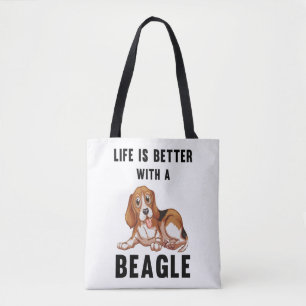 Bolsa Tote A vida é melhor com um beagle