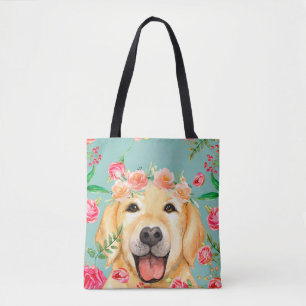 Bolsa Tote A vida é melhor com um golden retriever