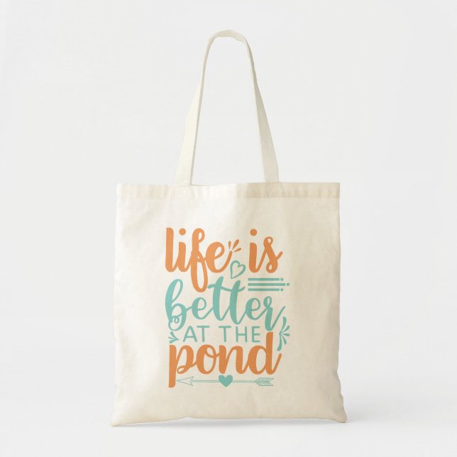 Bolsa Tote a vida é melhor no lago (Frente)