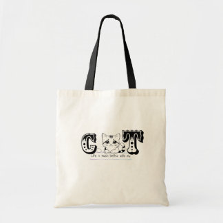 Bolsa Tote "A Vida É Muito Melhor Com Meu Gato – Design de Ga