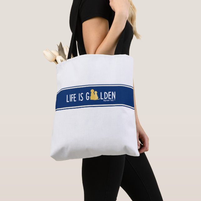 Bolsa Tote A vida é Ouro Cachorro Viagem Toag - Branco (Close Up)