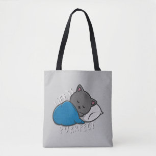 Bolsa Tote A vida é perfeita - Gato adormecido
