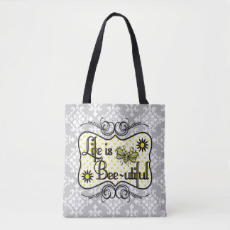 Bolsa Tote A vida é sacola da Abelha-utiful (as cinzas)