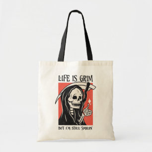 Bolsa Tote A Vida É Um Grim Funny Grim Reaper Engraçado Sarcá