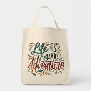 Bolsa Tote A vida é um saco de roupas de compras de aventura