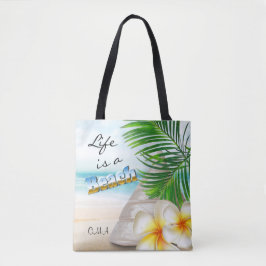 Bolsa Tote A vida é uma praia - tropical