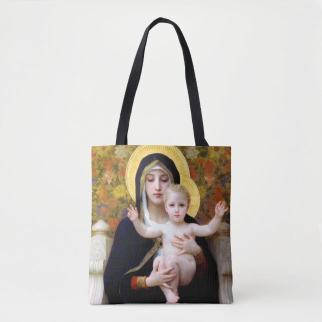Bolsa Tote A Virgem da Lily, Bouguereau (Frente)