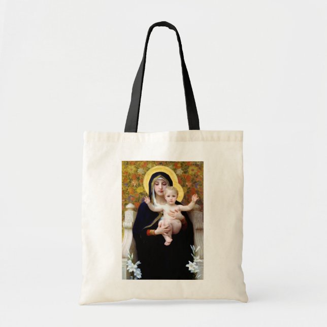 Bolsa Tote A Virgem da Lily, Bouguereau (Frente)