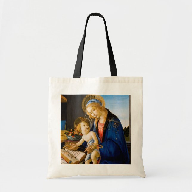 Bolsa Tote A Virgem e a Criança, Sandro Botticelli (Frente)