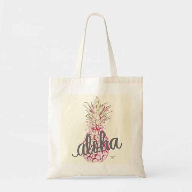 Bolsa Tote Abacaxi Aloha Rosa (Frente)