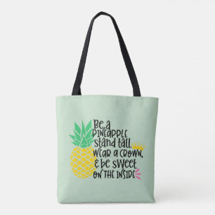 Bolsa Tote Abacaxi Amarelo Fofo Seja um Abacaxi