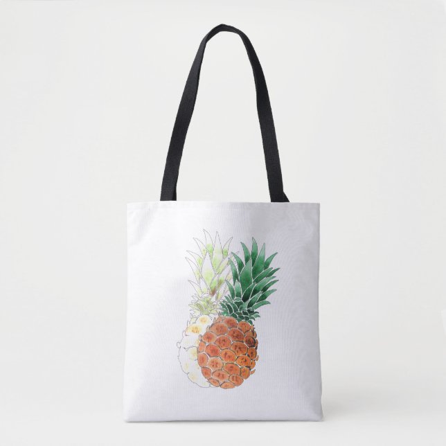 Bolsa Tote Abacaxi, aquarela. (Frente)