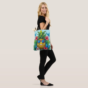 Bolsa Tote Abacaxi Borboleta Hibiscus