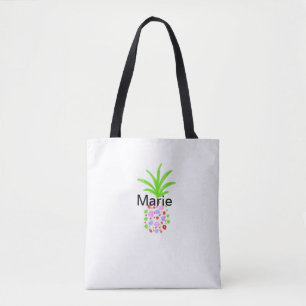 Bolsa Tote Abacaxi colorido simples adicionar nome personaliz