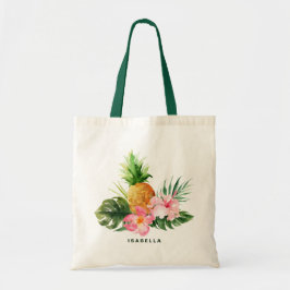 Bolsa Tote Abacaxi de Aquarela Tropical Saco de Toques Person