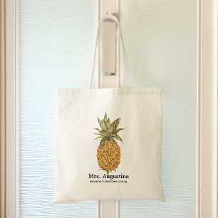 Bolsa Tote Abacaxi Escolar Professor Personalizado
