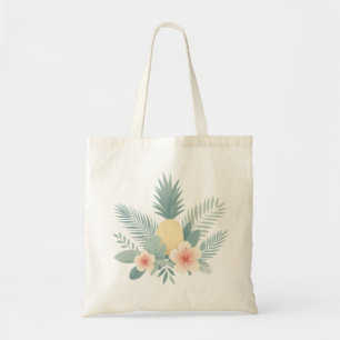 Bolsa Tote Abacaxi floral e havaiano
