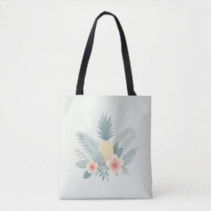 Bolsa Tote Abacaxi floral e havaiano