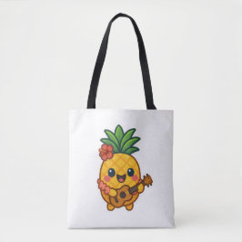Bolsa Tote Abacaxi Kawaii sorridente - Tropical
