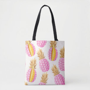 Bolsa Tote Abacaxi Rosa: Vintagem Detalhada Alta