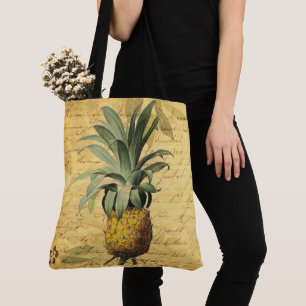 Bolsa Tote Abacaxi Vintage e Caligrafia Magnífico