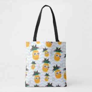 Bolsa Tote Abacaxis, barco: um padrão oceânico fofo.