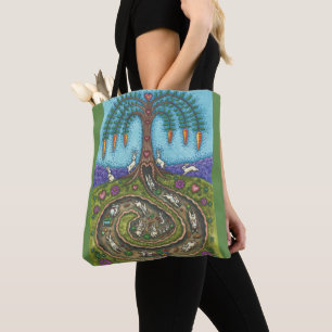 Bolsa Tote ABAIXO do verde da SACOLA do FURO de COELHO
