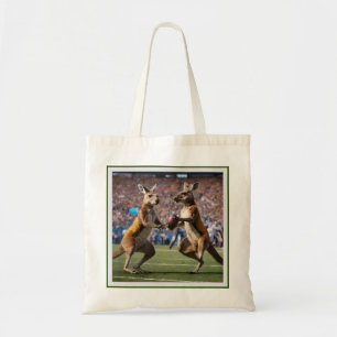 Bolsa Tote "Abaixo Em Ação: Kangaroos Jogando Regras Aussie