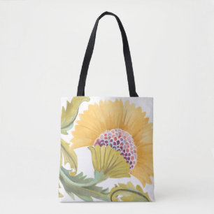 Bolsa Tote Abbey Floral Azulejos - Amarelo