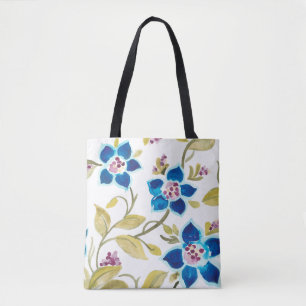 Bolsa Tote Abbey Floral Azulejos - Blue Blooms