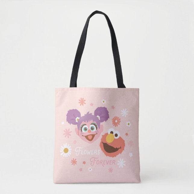 Bolsa Tote Abby Cadabby & Elmo | Flores para sempre (Frente)