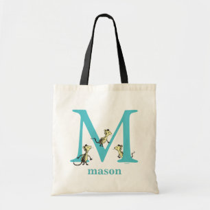 Bolsa Tote ABC do Dr. Seuss: Letra M - Azul-verde Adicione