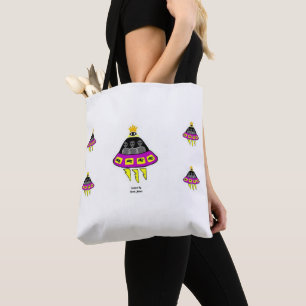 Bolsa Tote Abducção estrangeira por todo o lado na sacola do