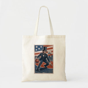 Bolsa Tote Abe Lincoln Driblando - Jogador Americano de Basqu