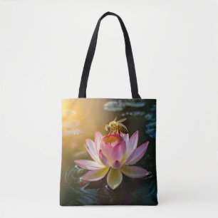 Bolsa Tote Abeia na Flor de Lótus