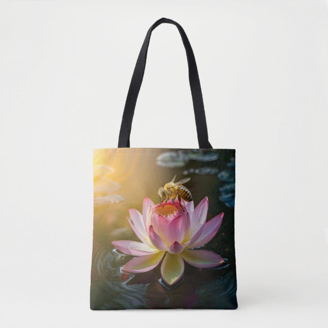 Bolsa Tote Abeia na Flor de Lótus (Frente)