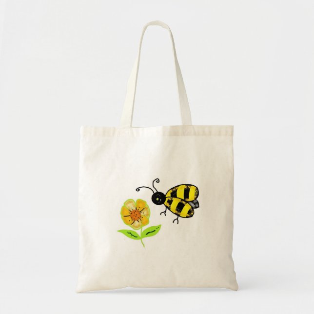 Bolsa Tote Abeja com Flor Amarela (Frente)