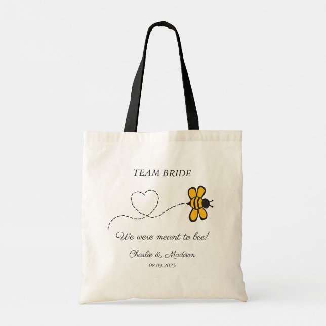 Bolsa Tote Abelha de Amor de Texto Personalizado (Verso)