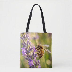 Bolsa Tote Abelha na Lavanda