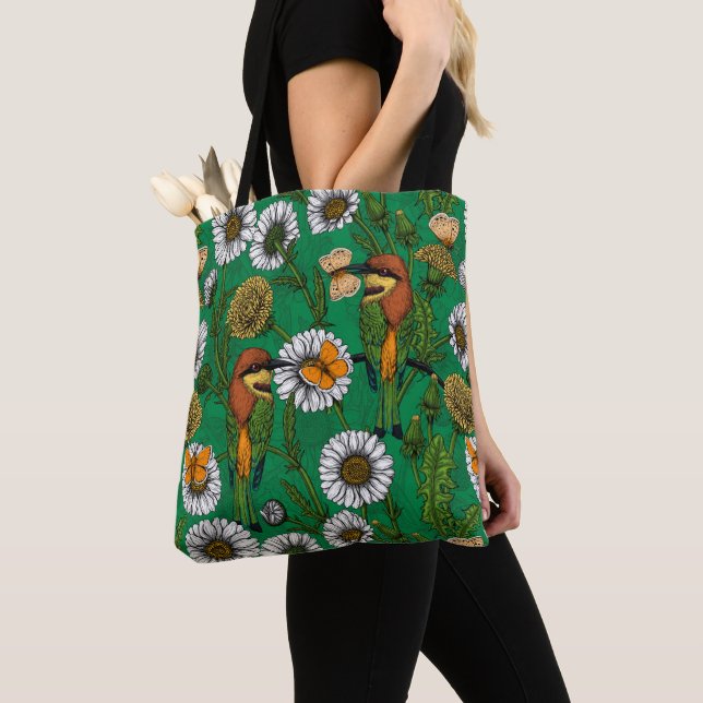 Bolsa Tote Abelhas comem num campo de primavera (Close Up)