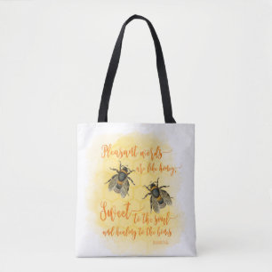 Bolsa Tote Abelhas de Mel de Bíblia Provérbios